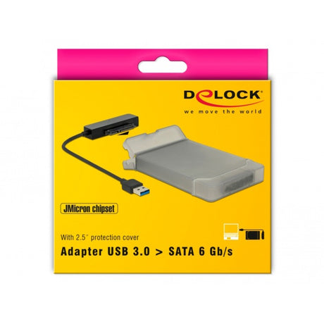 Delock usb-a 3.2 gen 1 naar 22-pin sata (female) converter (zwart)
