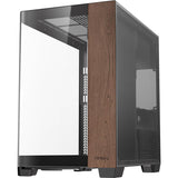 Antec c8 curve wood midi tower behuizing (zwart houtkleur | 2x usb-a | 1x usb-c | tempered glass)