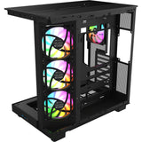 Thermaltake view 380 xl ws argb midi tower behuizing (zwart houtkleur | 2x usb-a | 1x usb-c | rgb | tempered glass)