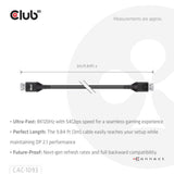 Club 3d displayport 2.1 vesa dp54 gecertificeerde kabel male-male (zwart, 3 meter, 4k 240hz, 8k 120hz, 54gbps)