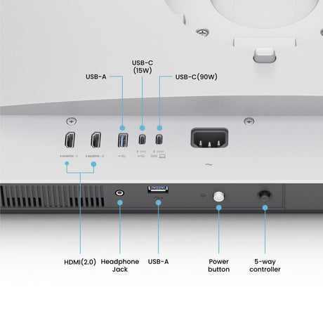 Benq ma270up voor macbook 27 4k uhd monitor (zilver, hdmi, usb-a, usb-c, audio)