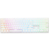 Ducky zero 6108 pure white rgb mechanisch gaming toetsenbord (wit, us lay-out (qwerty), cherry mx2a red, 100%, rgb leds, double-shot pbt, hot swap, 2.4ghz | bluetooth | usb-c)