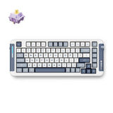 Mchose x75 navy blue hyacinth wireless gasket mount mechanical rgb toetsenbord (wit, us lay-out (qwerty), ktt hyacinth, 75%, rgb, hot swap, double-shot pbt, draadloos | bluetooth | usb-c)
