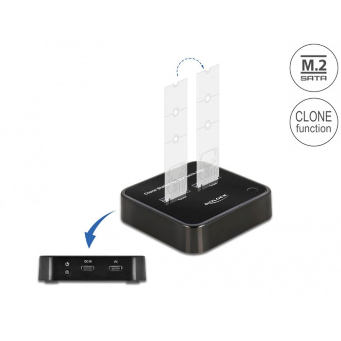 Delock m.2 docking station voor 2x m.2 sata ssd (zwart)