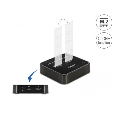 Delock m.2 docking station voor 2x m.2 sata ssd (zwart)