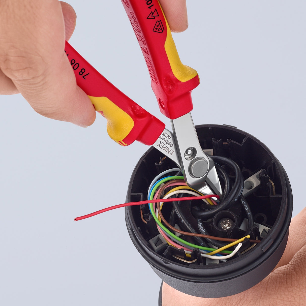 Knipex electronic super knips® vde 78 06 125 elektronica-tang (rood geel)
