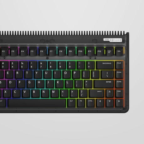Iqunix og80 dark side wireless mechanical keyboard (zwart, us lay-out (qwerty), gateron brown, 80% (tkl), rgb leds, hot-swappable, pbt, 2.4ghz | bluetooth 5.1 | usb-c)