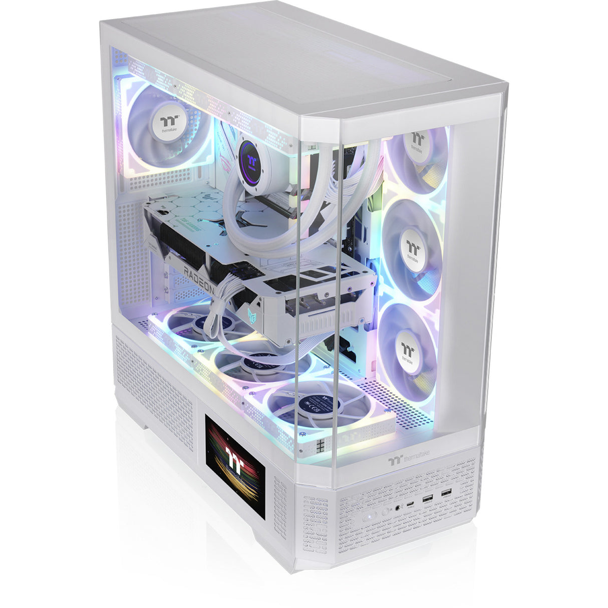 Thermaltake view 370 tg argb snow midi tower behuizing (wit | 2x usb-a | 1x usb-c | rgb | tempered glass)