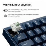 Keychron q16 he 8k magnetic switch keyboard (blauw, us lay-out (qwerty), ultra-fast lime, 65%, rgb, hot swap, 8k)
