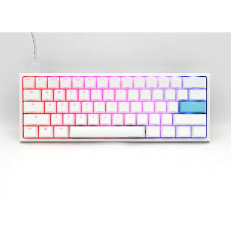Ducky one 2 pro mini white classic rgb mechanisch gaming toetsenbord (wit, us lay-out (qwerty), cherry mx brown, 60%, rgb led, double-shot pbt, quack mechanics)