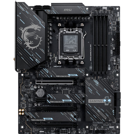 Msi x870e gaming plus wifi socket am5 moederbord (zwart, raid, 5gb-lan, wi-fi 7, bt, sound, atx)