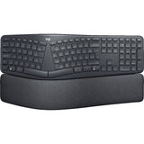 Logitech k860 ergo keyboard (zwart, 100%, bluetooth, us international iso)