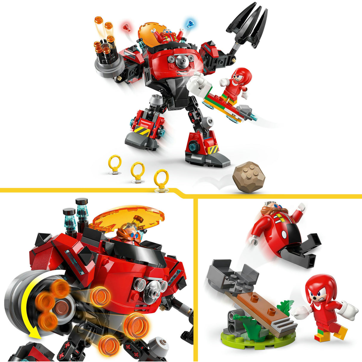 Lego ® sonic the hedgehog™ knuckles vs. dr. eggman egg crusher mecha - 77005