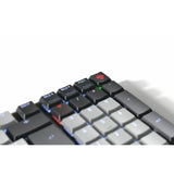 Cherry kw 550 mx lp mechanisch toetsenbord (zwart, us lay-out (qwerty), mx low profile 2.0 ivory, 96%, white leds, pbt keycaps)
