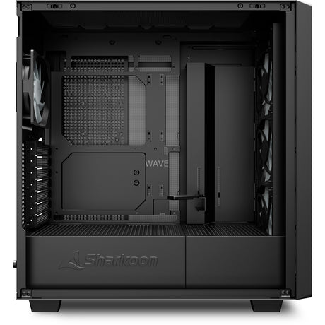 Sharkoon rebel c70g rgb midi tower behuizing (zwart houtkleur | 2x usb-a | 1x usb-c | rgb | tempered glass)