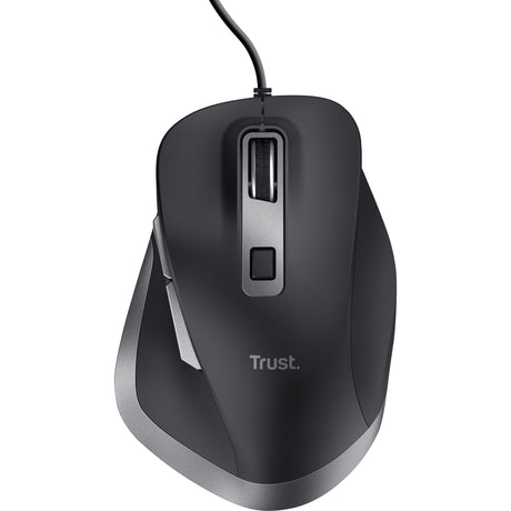 Trust fyda bedrade muis (zwart grijs, 600 - 5000 dpi)