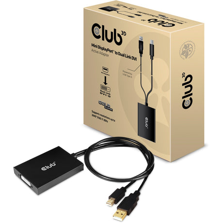 Club 3d mini-displayport 1.2 naar dual link dvi-d adapter (zwart, 0,6 meter)