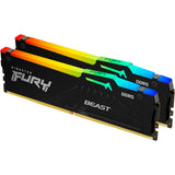 Kingston fury beast rgb 16 gb ddr5-5600 (2x 8 gb) werkgeheugen (zwart, kf556c40bbak2-16, xmp 3.0)