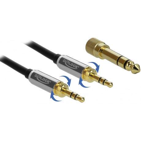 Delock stereokabel 3,5 mm 3 pin-stekker > 3,5 mm 3 pin-stekker (zwart, 2 meter)