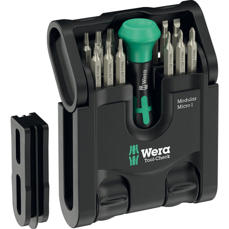 Wera tool-check modular micro 1, 21‑delig bitset (zwart groen)