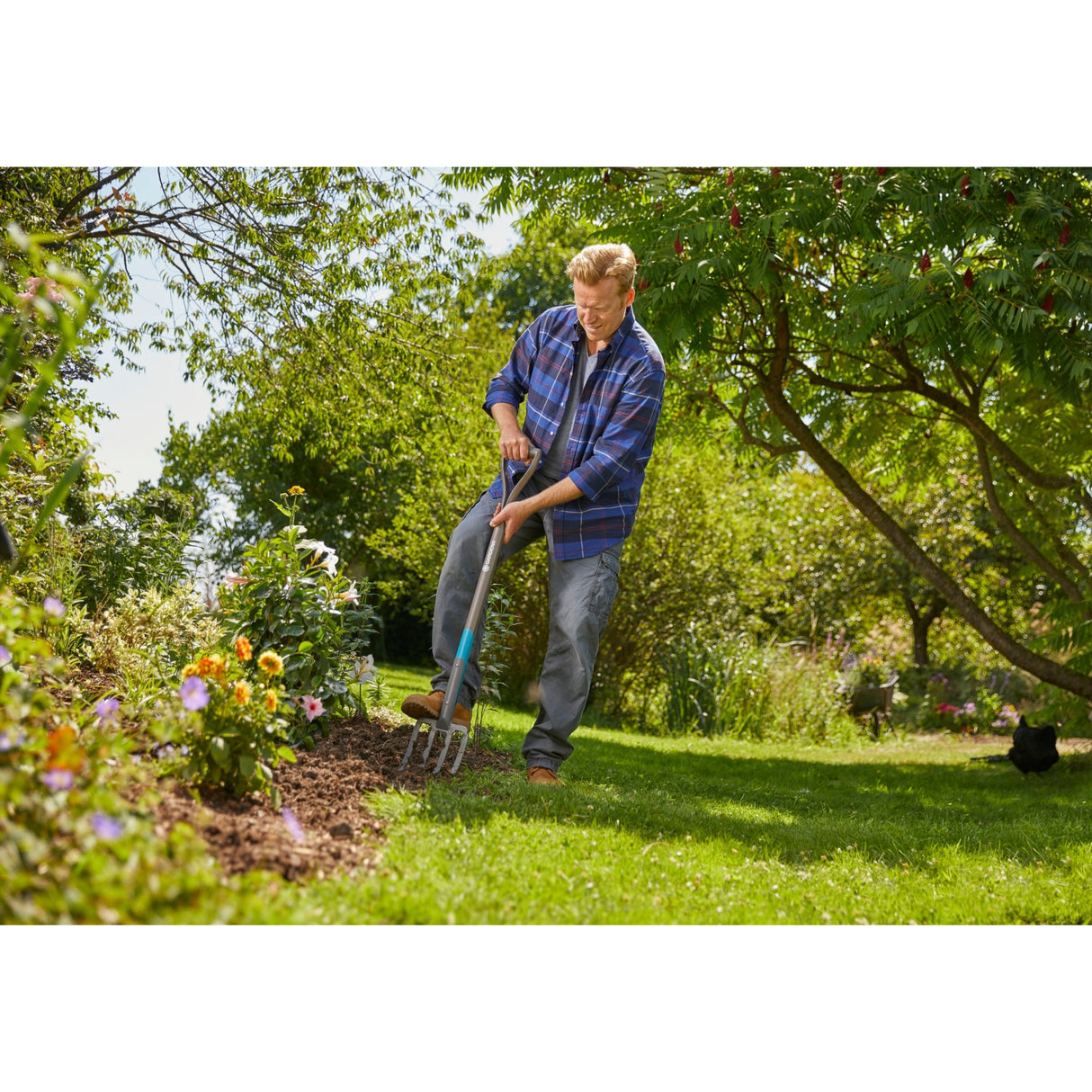 Gardena natureline spitvork - fsc keurmerk - grijs