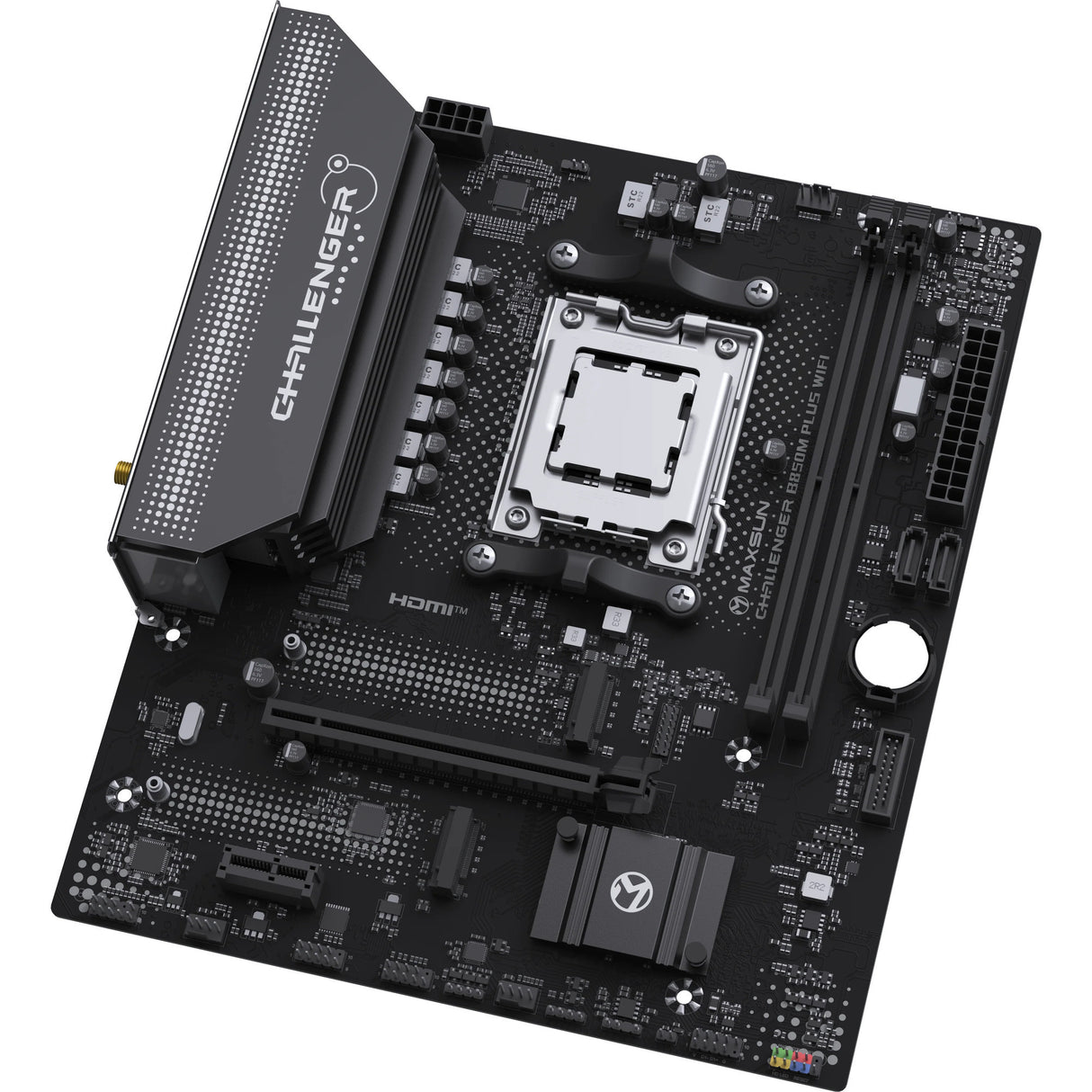 Maxsun ms-challenger b850m plus wifi socket am5 moederbord (zwart, raid, gb-lan, wlan, bt, sound, µatx)