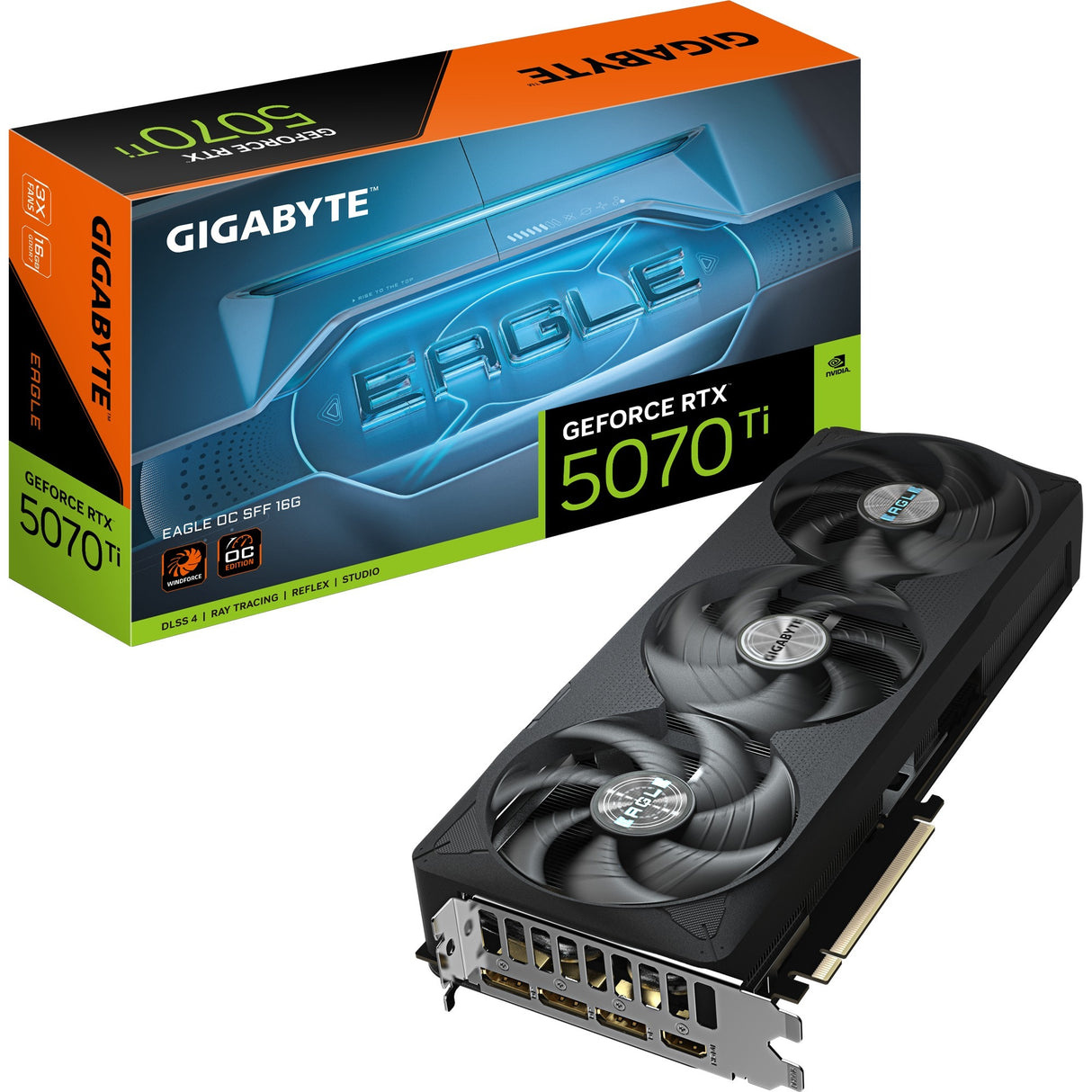 Gigabyte geforce rtx 5070 ti eagle oc 16g grafische kaart (3x displayport, 1x hdmi 2.1, dlss 4)