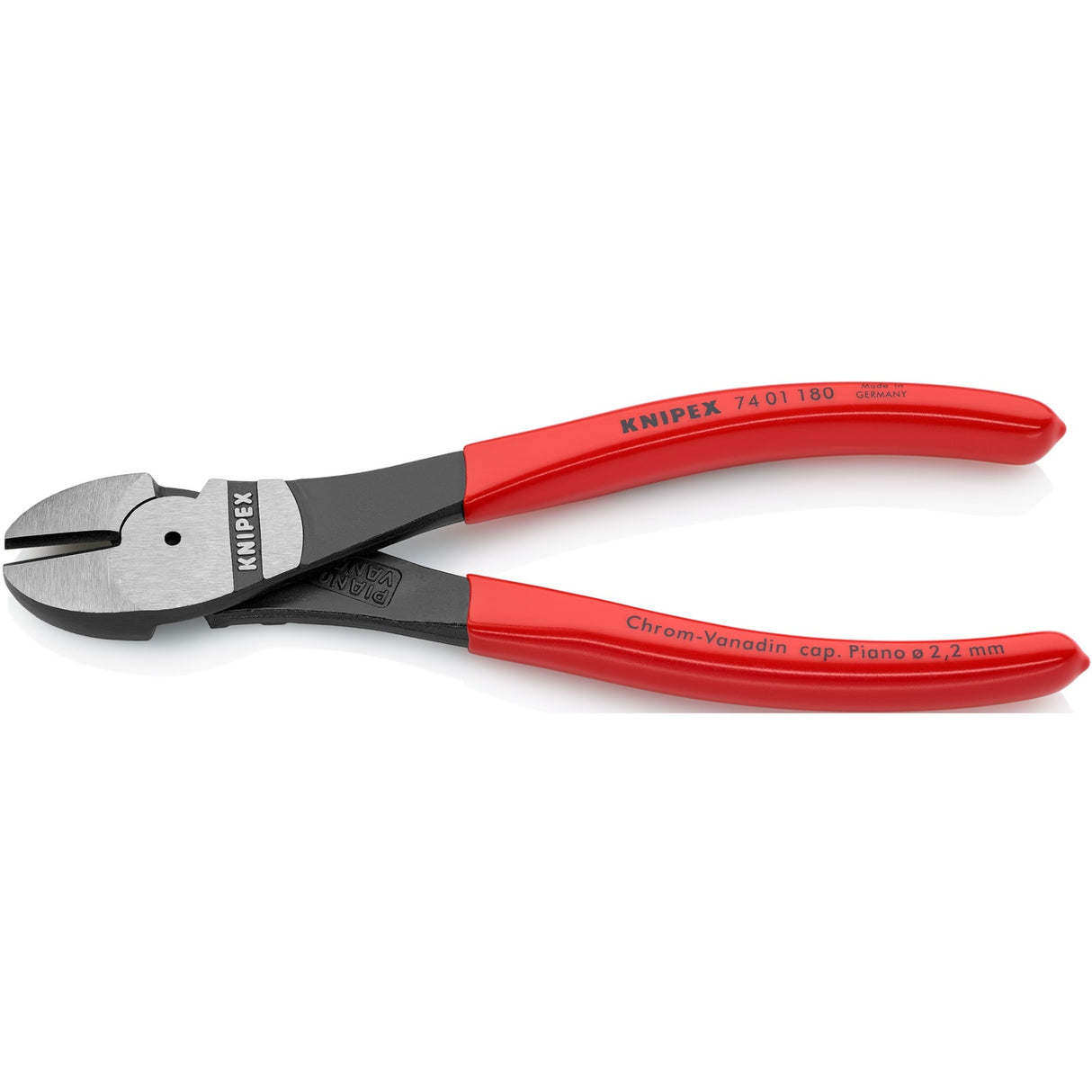 Knipex kracht-zijsnijtang 74 01 180 kniptang (rood)