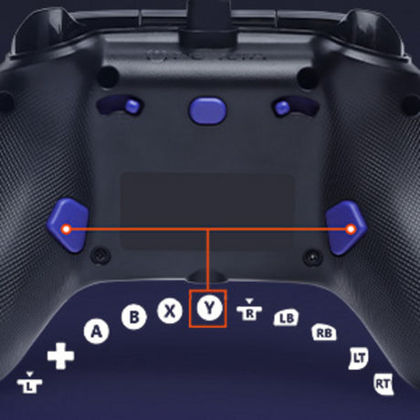 Powera advantage controller met kabel voor de xbox series x|s - fortnite: victory royale (donkerblauw, xbox series x|s, xbox one, pc)