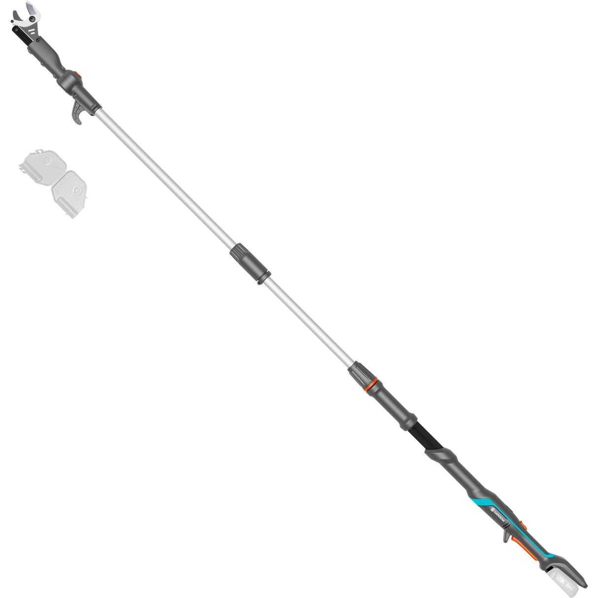 Gardena accu-telescooptakkenschaar highcut 250 18v p4a solo boomschaar (donkergrijs turquoise, accu en oplader niet inbegrepen, power for all alliance)