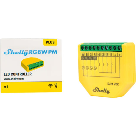 Shelly plus rgbw pm relais (geel)