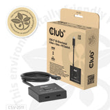 Club 3d usb-c bi-directional video + data + pd switch usb-switch (zwart)