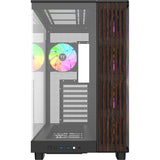 Thermaltake view 380 xl ws argb midi tower behuizing (zwart houtkleur | 2x usb-a | 1x usb-c | rgb | tempered glass)