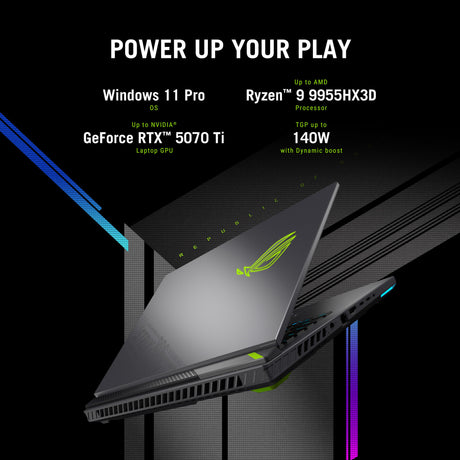 Asus rog strix g16 g614pm-rv224w 16 gaming laptop (grijs | r9 8940hx | rtx 5060 | 16 gb | 1 tb ssd)
