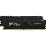 Kingston fury 64 gb ddr4-3600 (2x 32 gb) kit werkgeheugen (zwart, kf436c18bbk2 64, beast, xmp 2.0)