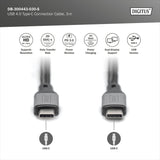 Digitus usb-c 4 gen2- usb-c-verbindingskabel (zwart grijs, 3 meter)