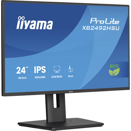 Iiyama prolite xb2492hsu-b1 24 monitor (zwart (mat), hdmi, displayport, 2x usb-a, usb-b, 120 hz)