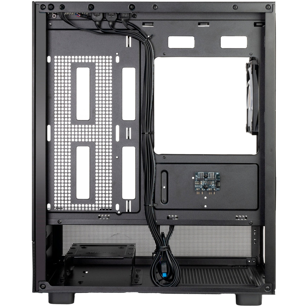 Silverstone lucid 04 mini tower behuizing (zwart | 2x usb-a | 1x usb-c | rgb | tempered glass)
