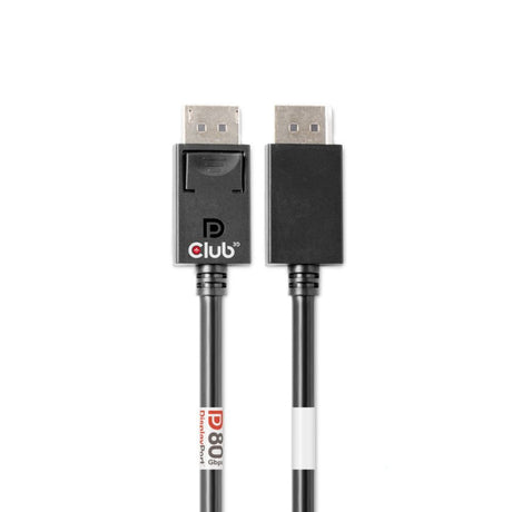 Club 3d displayport 2.1 vesa dp80 gecertificeerde kabel male-male (zwart, 1,6 meter, 8k 240hz, 10k 60hz, 80gbps)