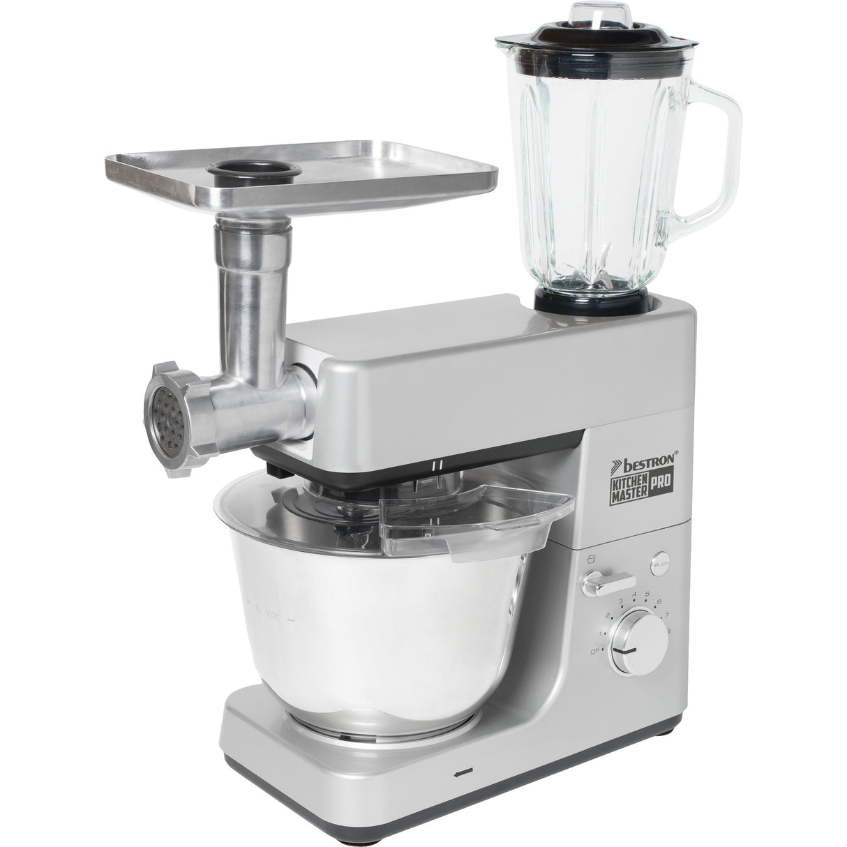 Bestron akm1600s 4-in-1 keukenmachine kitchen master pro (zilver)