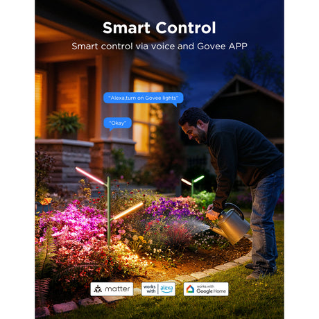 Govee outdoor garden lights slimme tuinverlichting matter rgbww 2 stuks