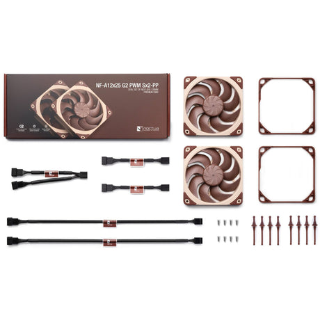 Noctua nf-a12x25 g2 pwm sx2-pp case fans (bruin, 2 stuks, 120 x 120 x 25 mm)