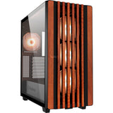 Sharkoon rebel c70g rgb midi tower behuizing (zwart houtkleur | 2x usb-a | 1x usb-c | rgb | tempered glass)