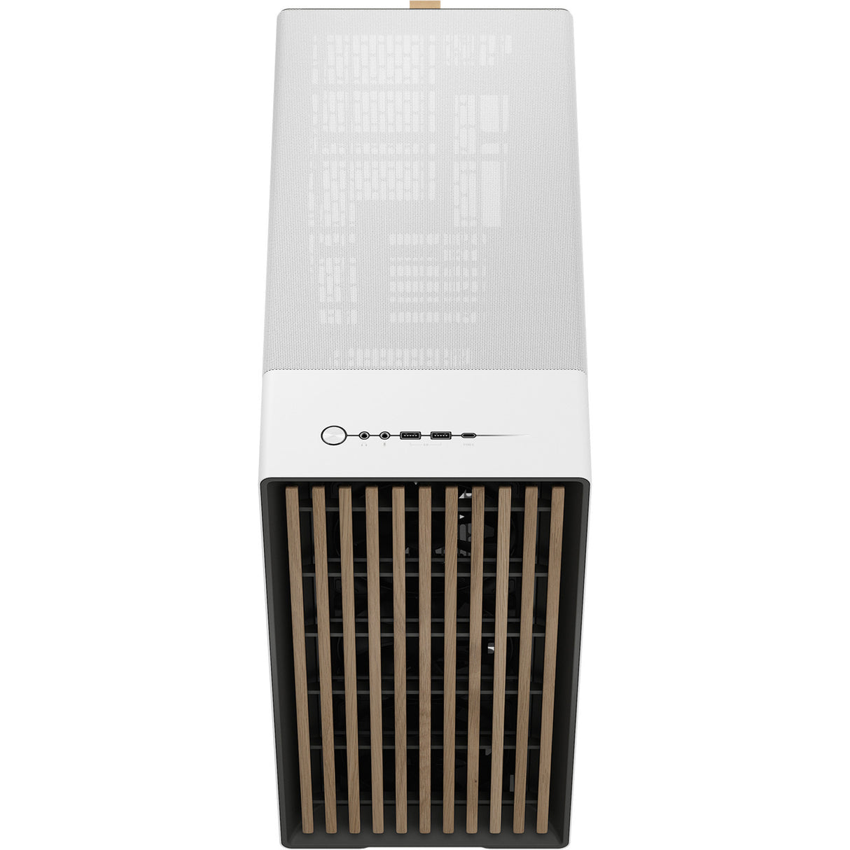 Fractal design north xl rc chalk white tg clear midi tower behuizing (wit houtkleur | 2x usb-a | 1x usb-c | tempered glass)