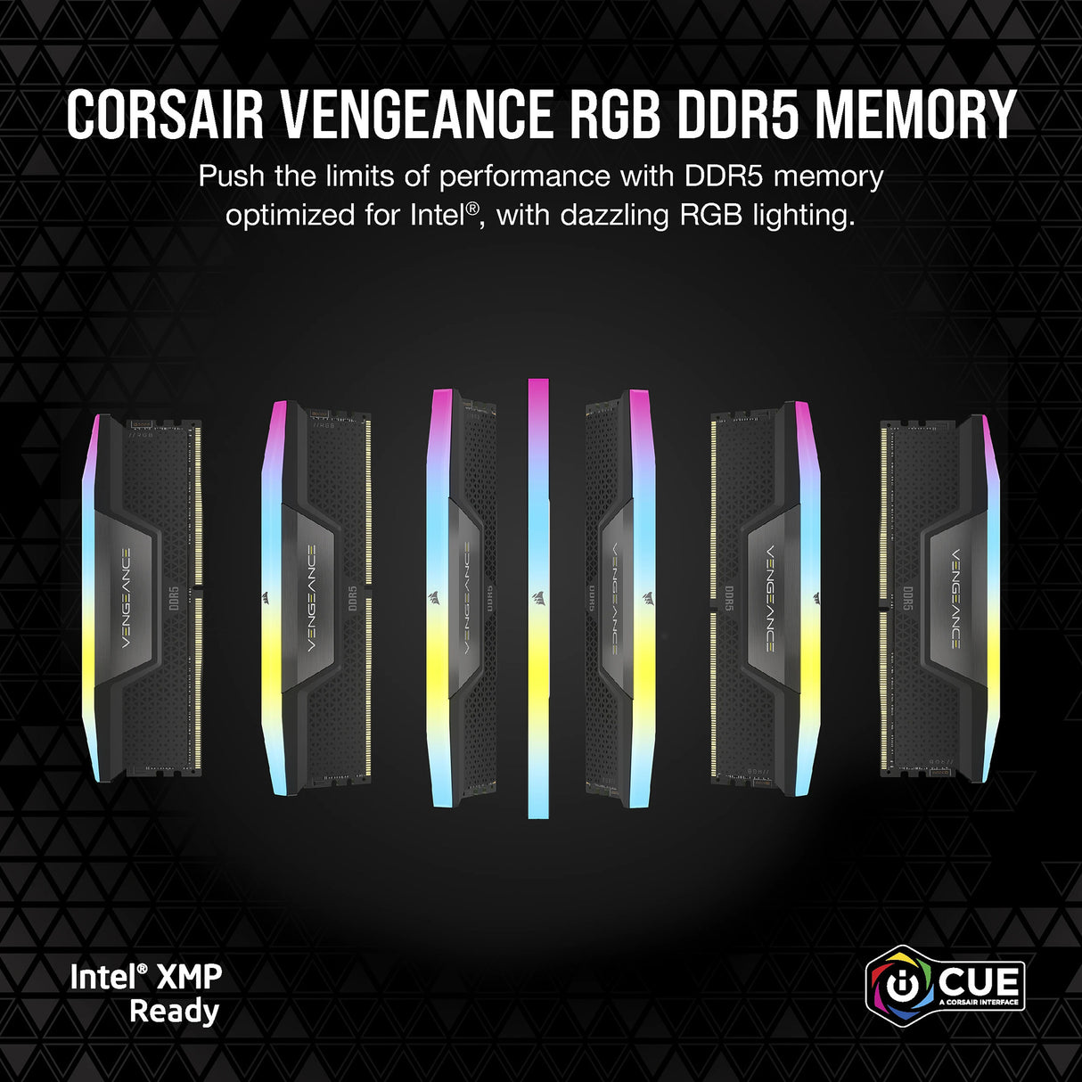 Corsair vengeance rgb 32 gb ddr5-6000 (2x 16 gb) werkgeheugen (zwart, cmh32gx5m2b6000c38, xmp 3.0)