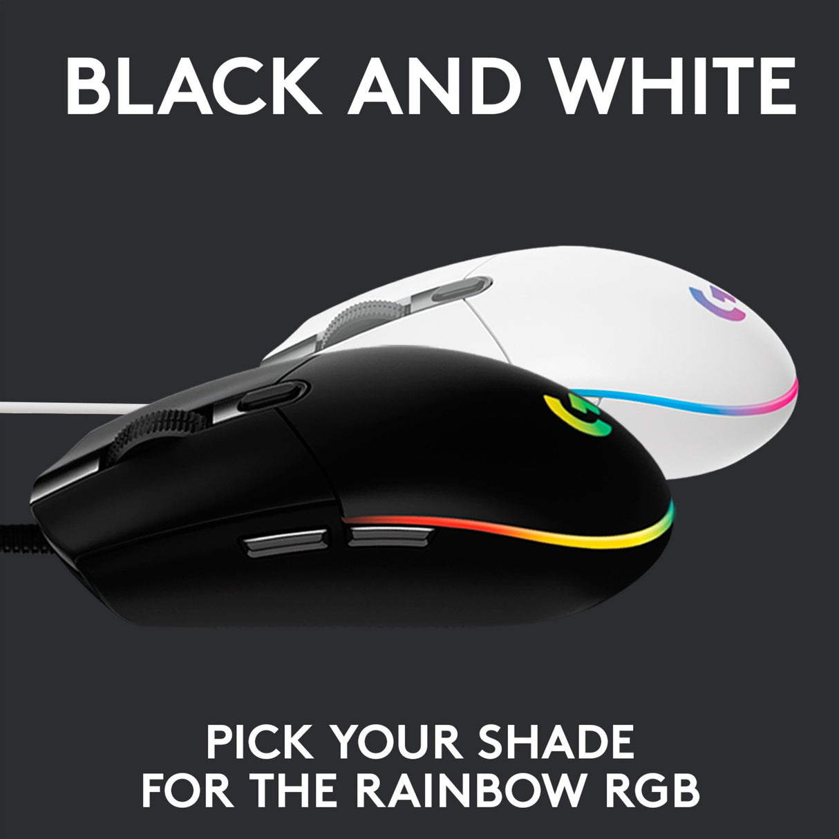 Logitech g203 lightsync gaming muis (zwart, 200 - 8000 dpi, rgb leds)