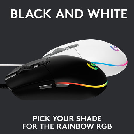 Logitech g203 lightsync gaming muis (zwart, 200 - 8000 dpi, rgb leds)