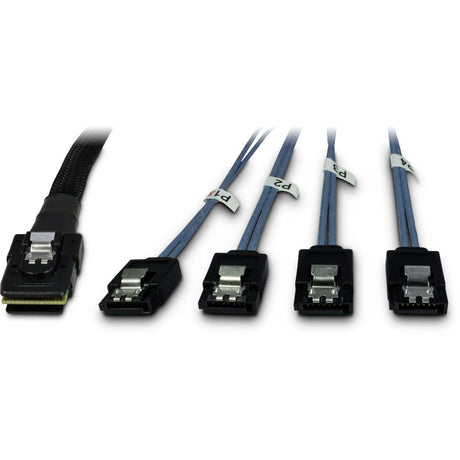 Inter-tech kabel sff-8087 > 4x s-ata, 1m (zwart)