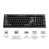 Keychron q5 ultra-m3 8k wireless custom mechanical keyboard (zwart, us lay-out (qwerty), silk pom red, 96%, rgb, hot swap, 8k, 2.4 ghz | bluetooth 5.2 | usb-c)