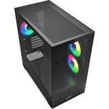 Sharkoon mk6 rgb mini tower behuizing (zwart | 2x usb-a | 1x usb-c | rgb | tempered glass)